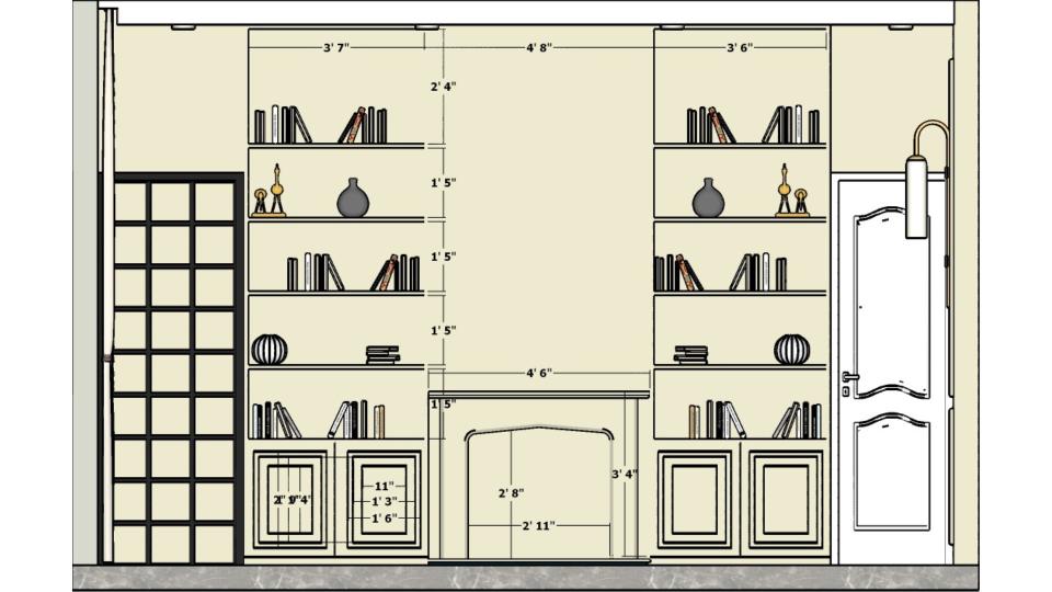 Open shelf 2d dimensions