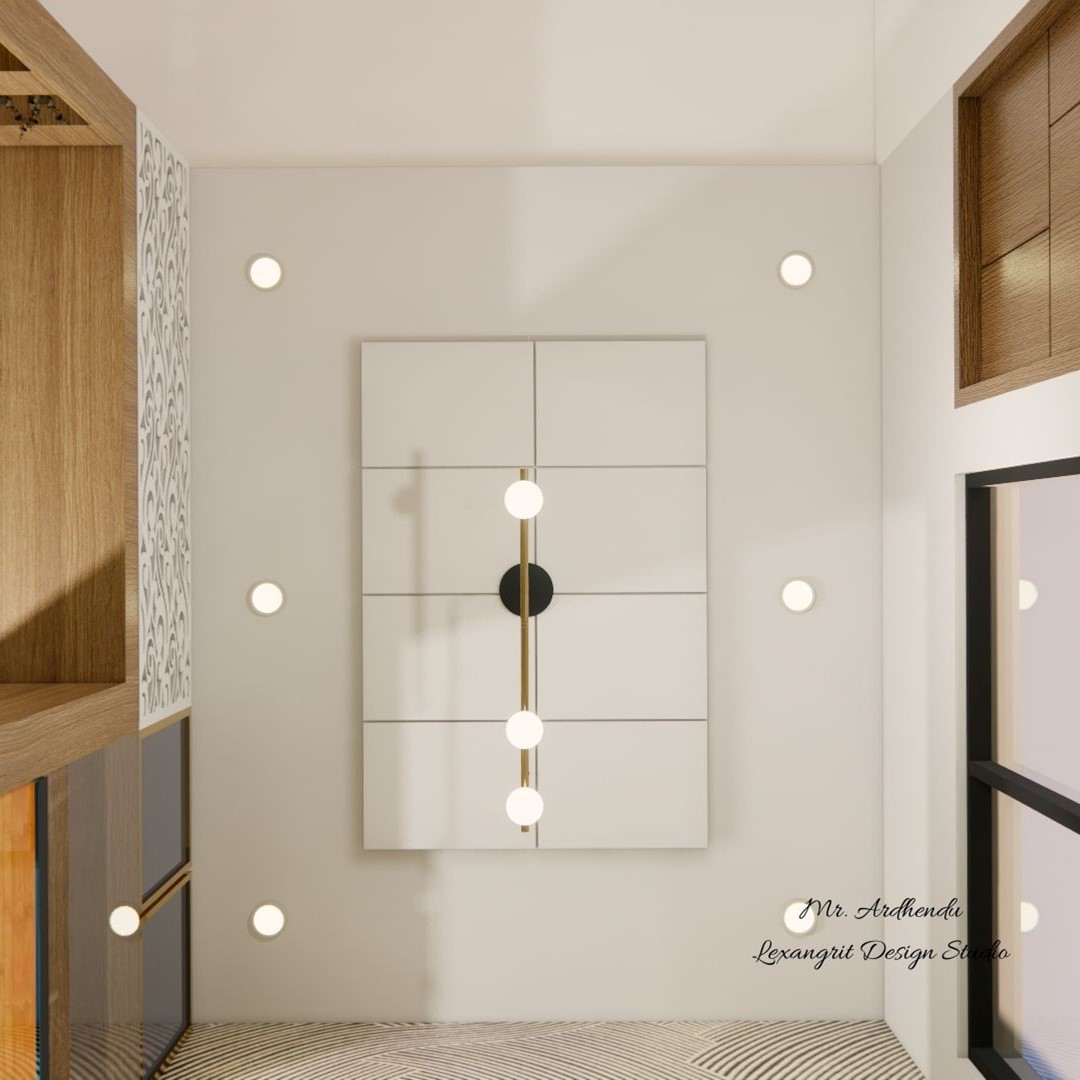 Fasle ceiling one laye design with chandelier ceiling light