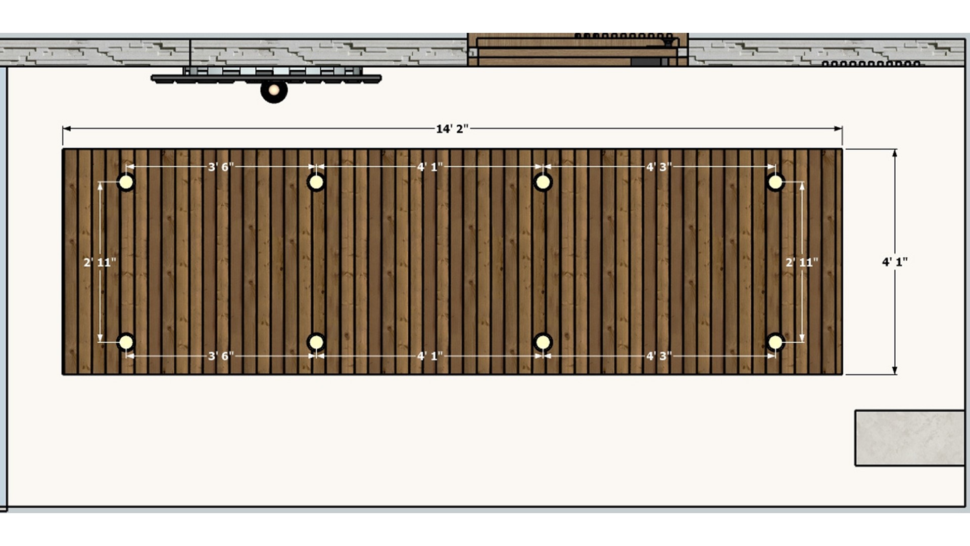 Porch wooden false ceiling