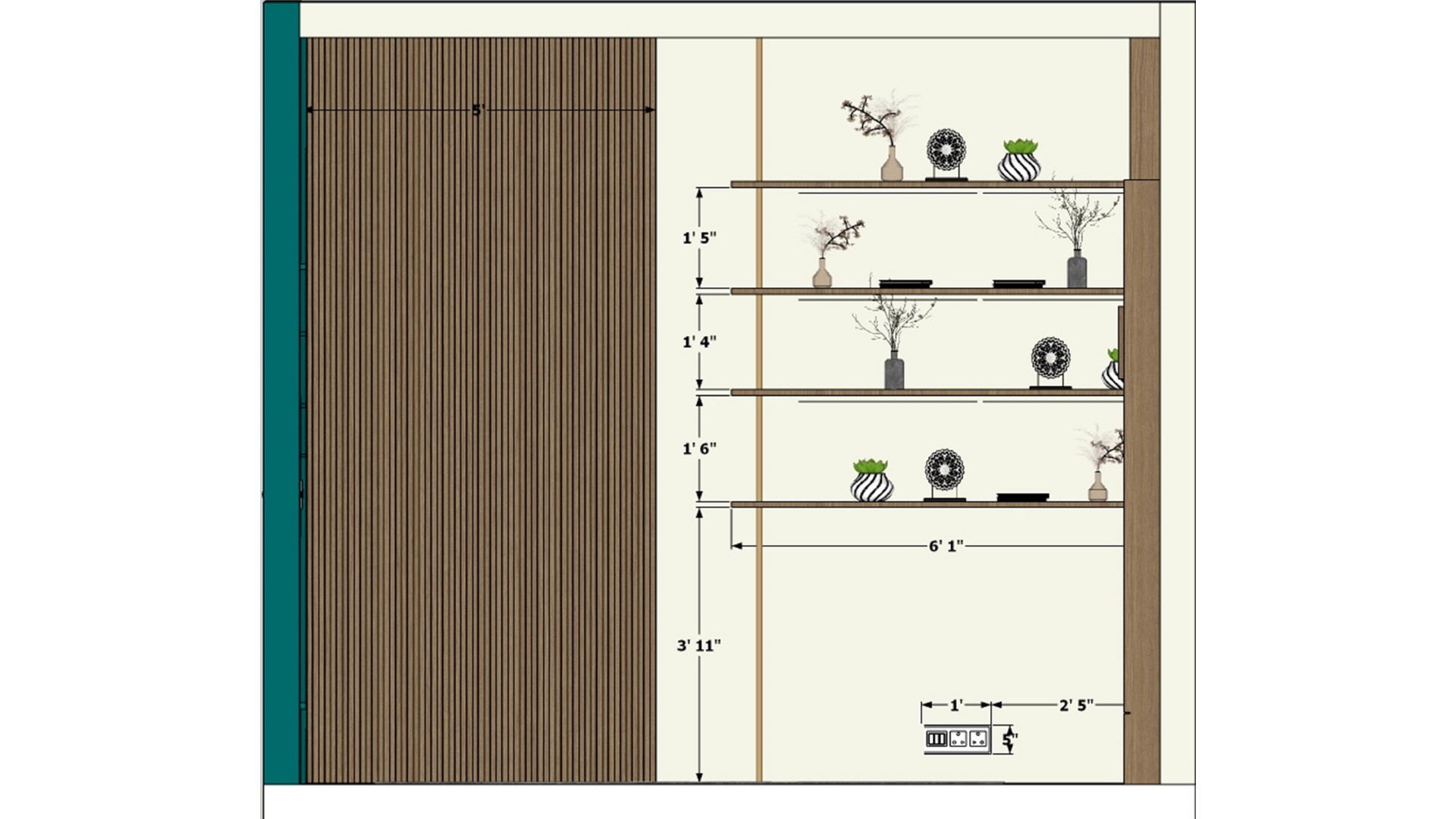 Drawing Room showcasing large sofa seating area and decorative wall design n2d dimensions