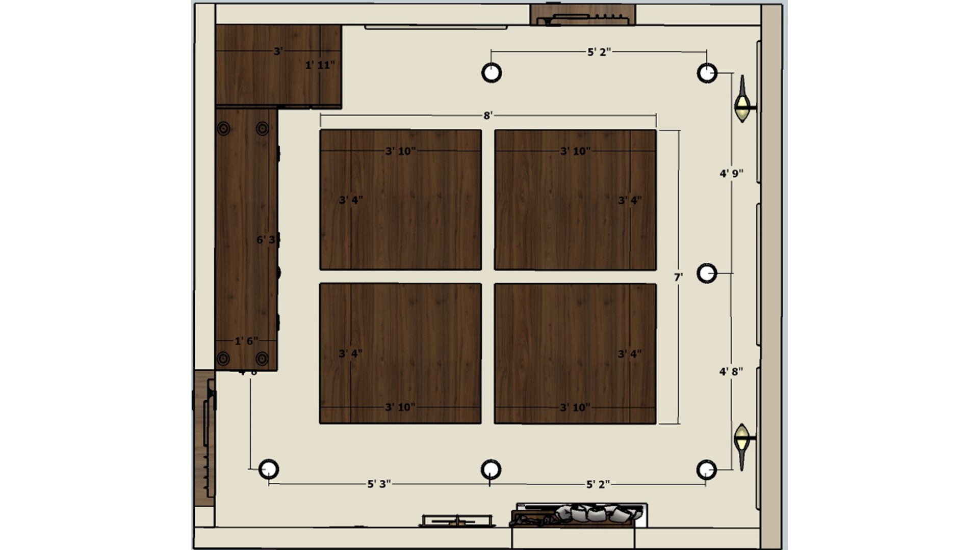 Guest bedrooom false ceiling view  2d dimensions
