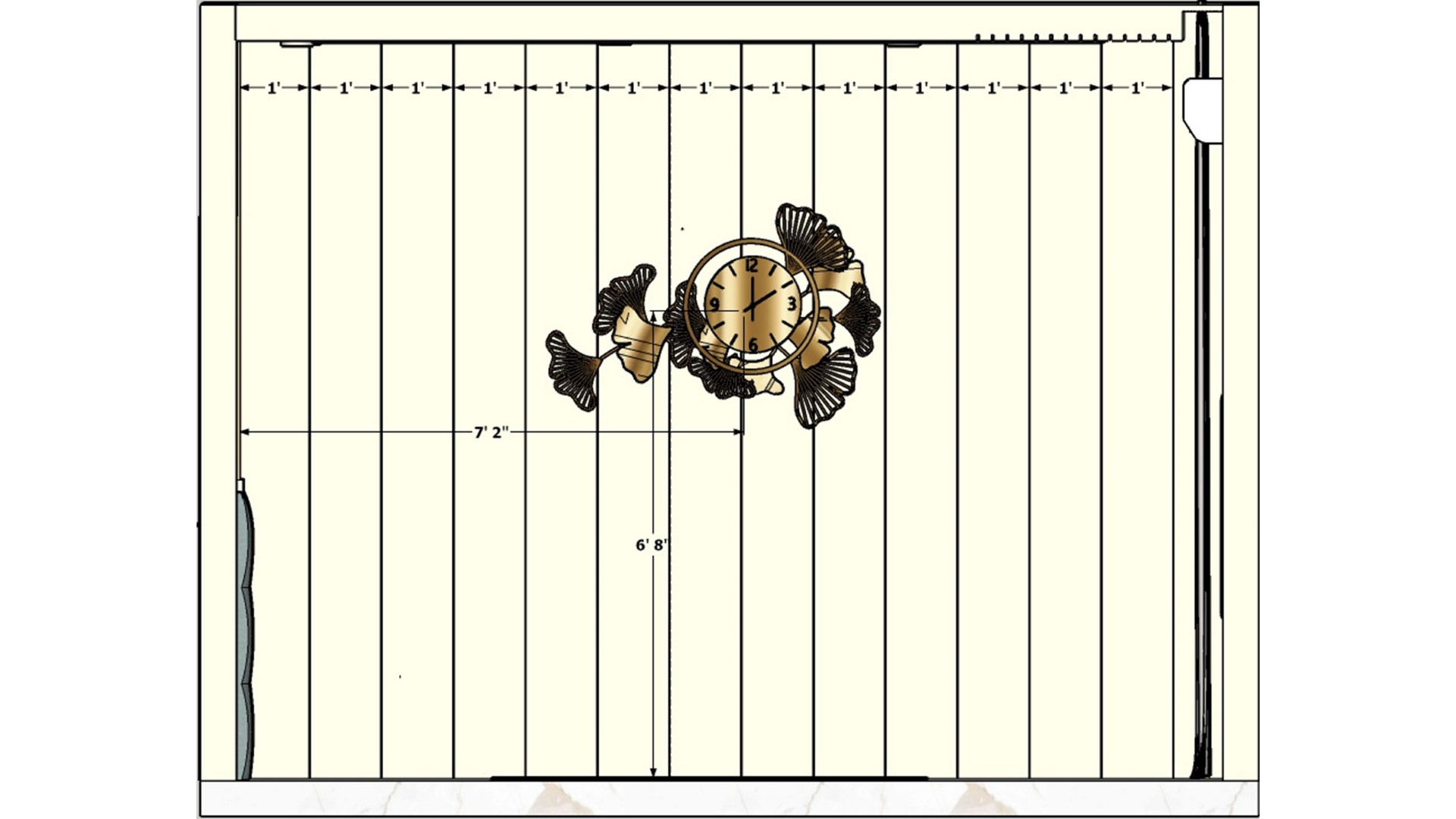Master bedroom decorative wall 2d dimensions