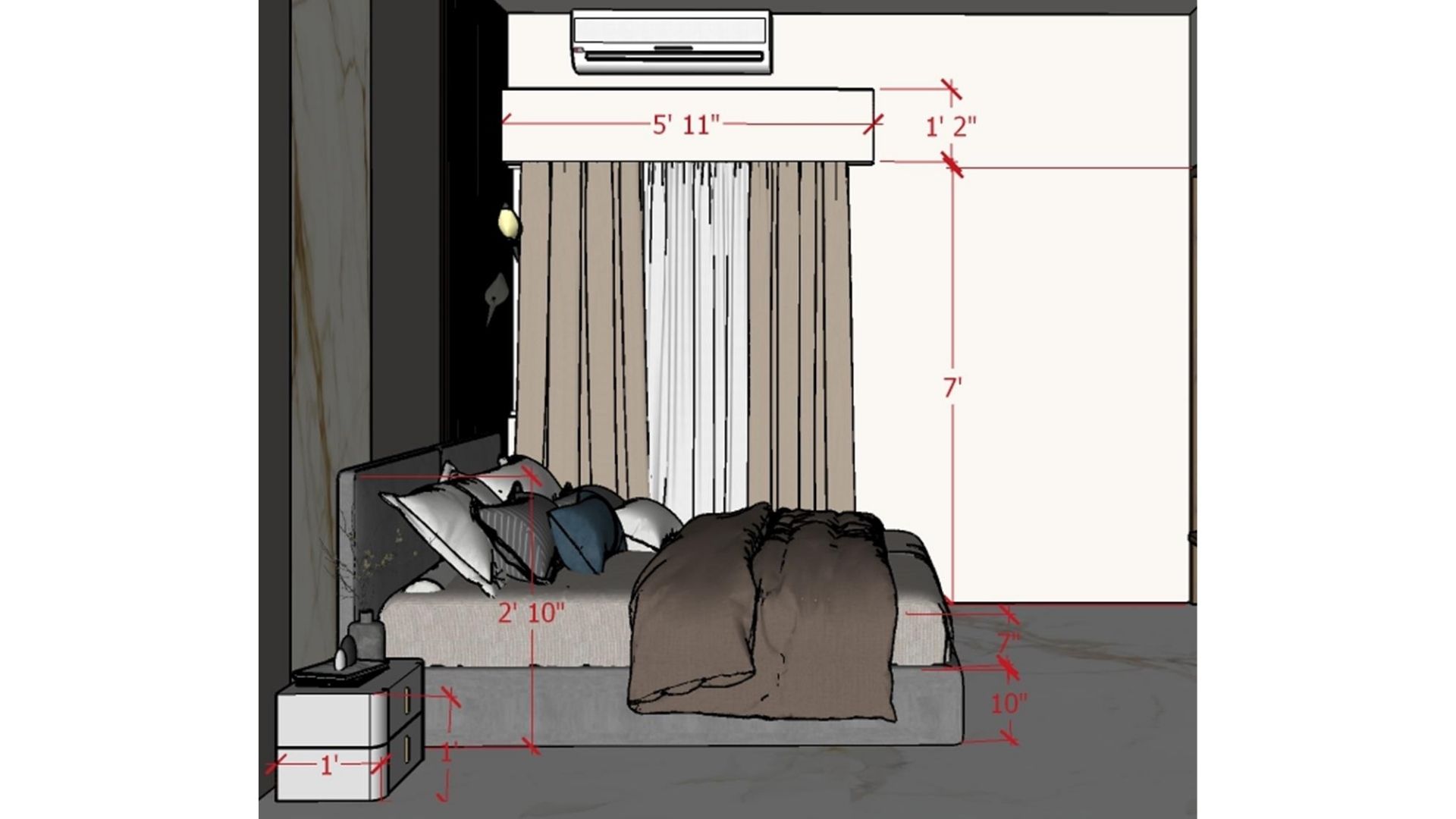 image-of-the-bedroom-featuring-a-luxurious-bed-with-a-tufted-headboard-bedside-tables-against-an-accent-wall-2d-dimensions