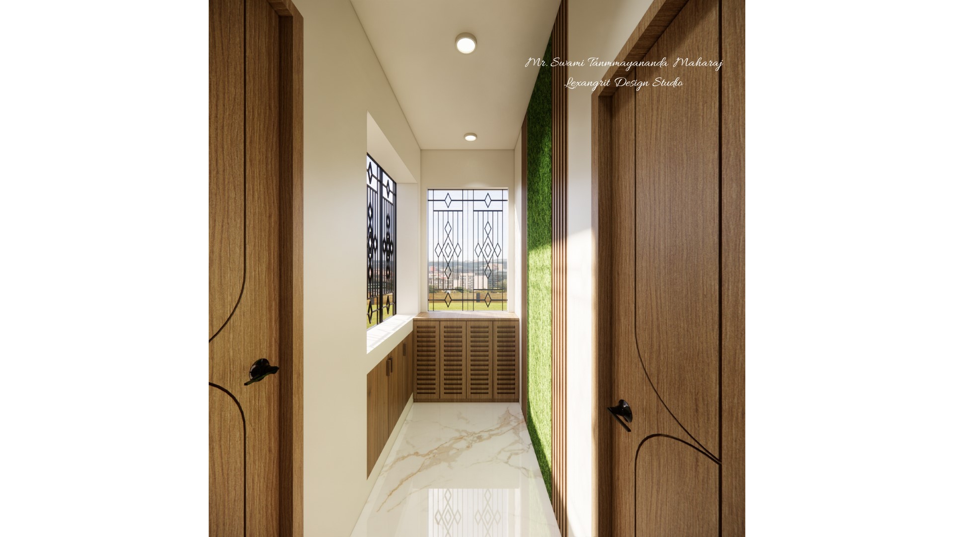 Corridor after entrance to passage view
