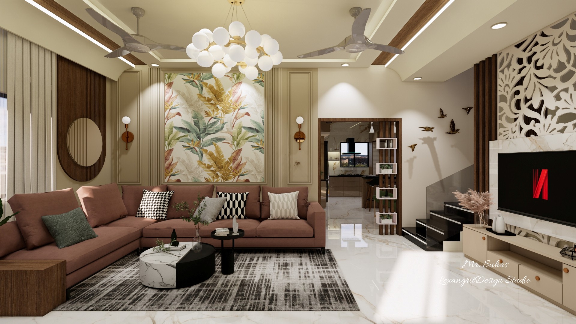 We are interior designers in Ahmednagar | Mr. Suhas Pawar's Villa interior design project by Lexangrit Design Studio