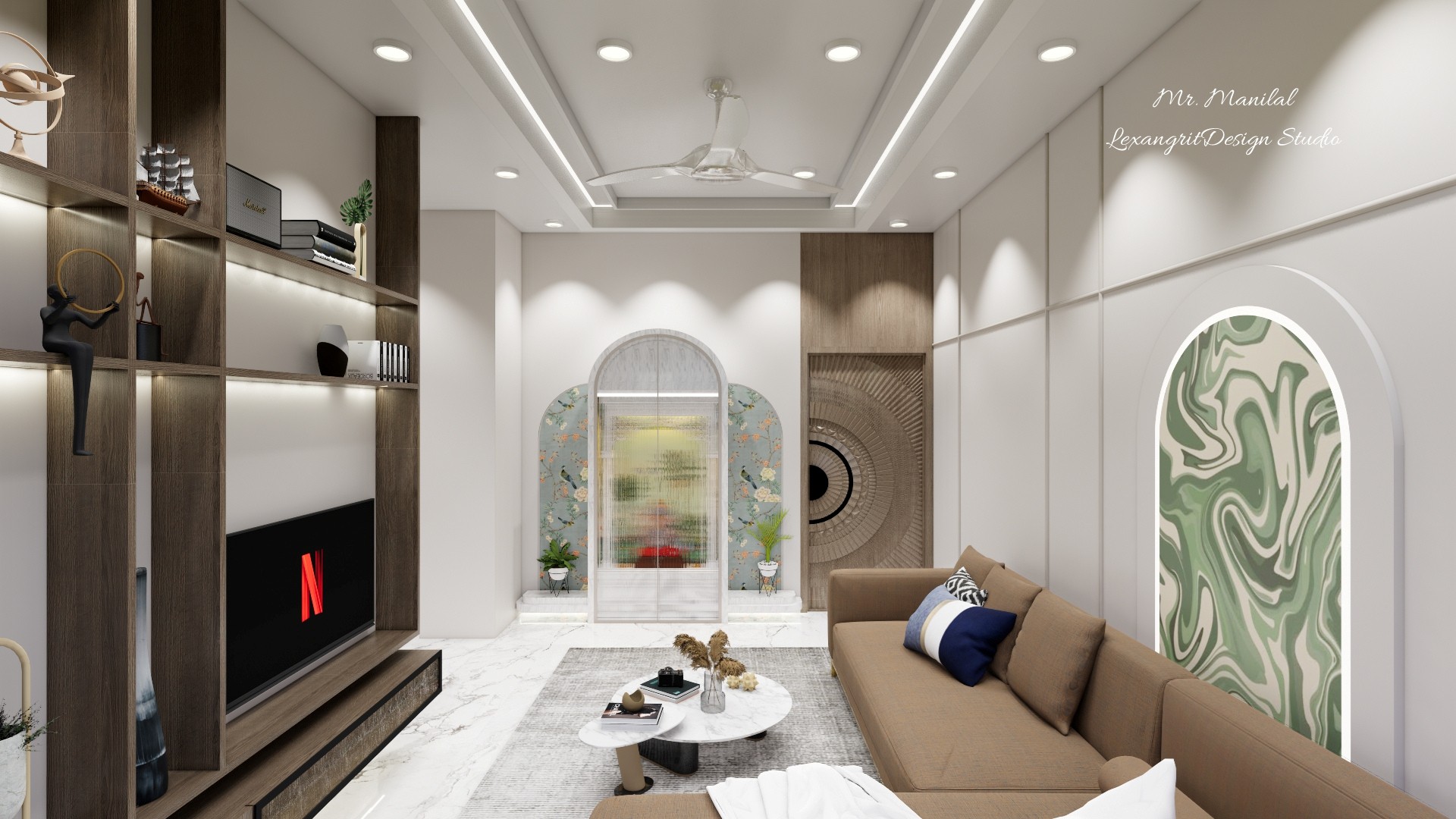 We are interior designers in Mehsana | Mr. Bharat Bhai Manilal Patel's Villa interior design project by Lexangrit Design Studio