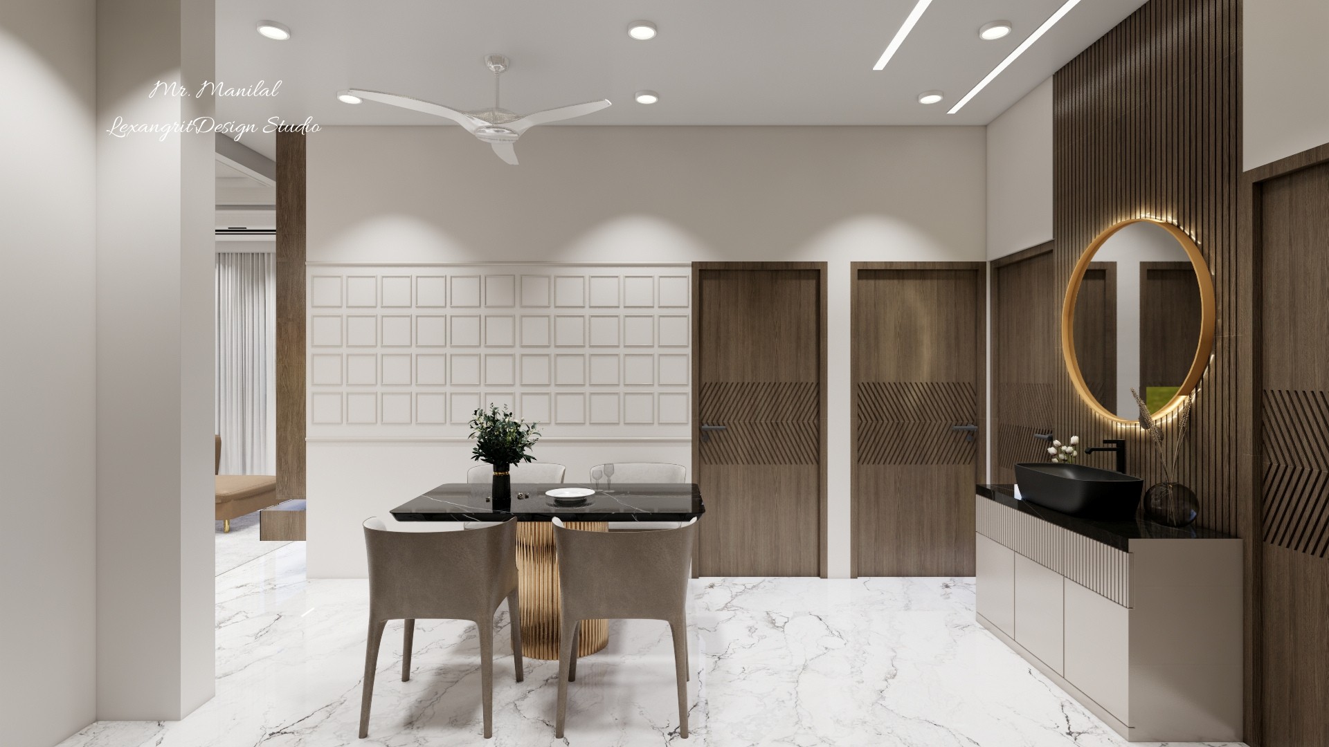 We are interior designers in Mehsana | Mr. Bharat Bhai Manilal Patel's Villa interior design project by Lexangrit Design Studio