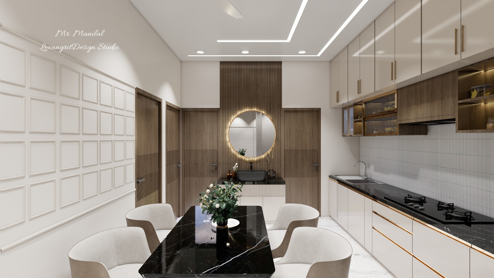 We are interior designers in Mehsana | Mr. Bharat Bhai Manilal Patel's Villa interior design project by Lexangrit Design Studio