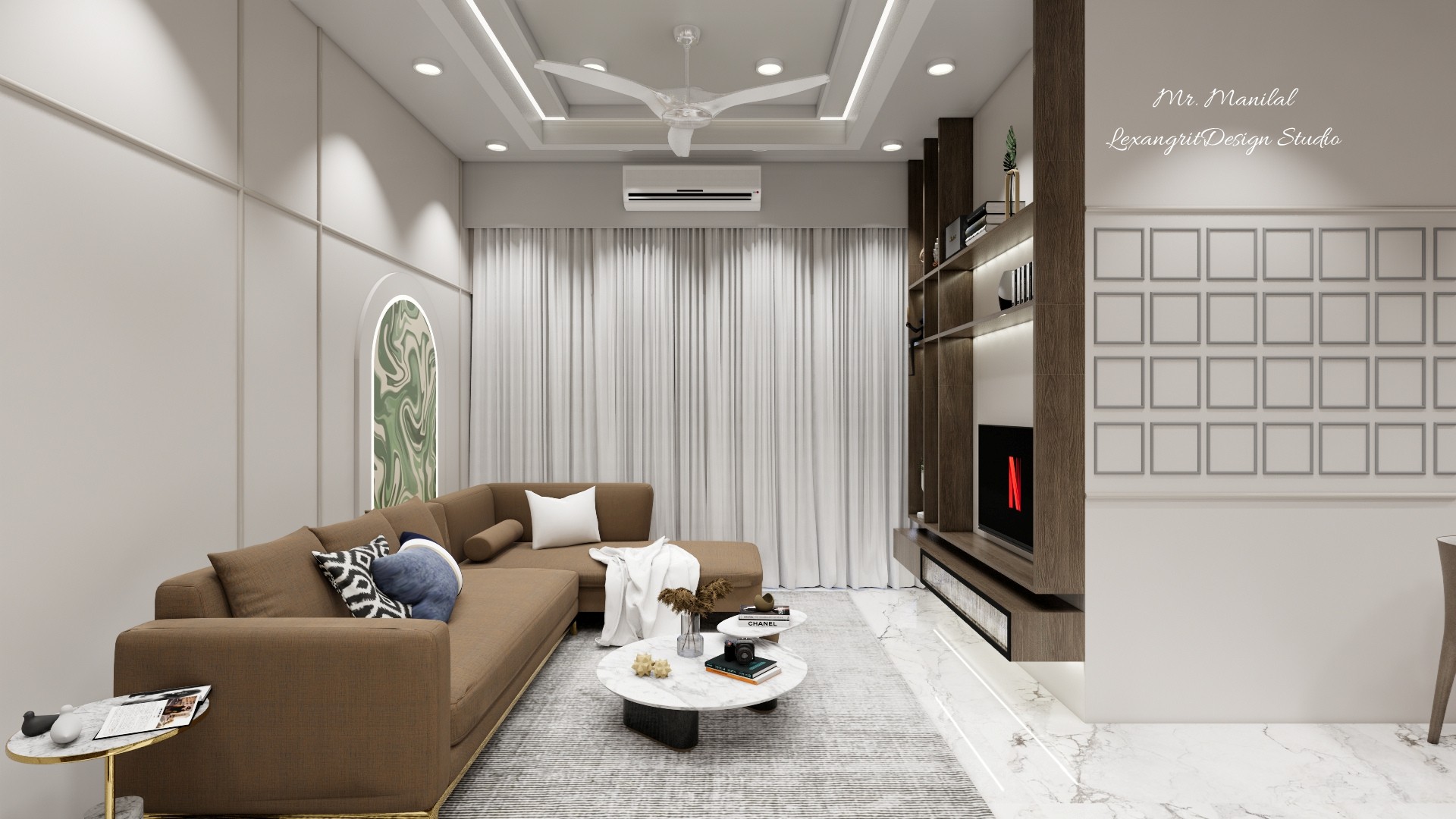 We are interior designers in Mehsana | Mr. Bharat Bhai Manilal Patel's Villa interior design project by Lexangrit Design Studio
