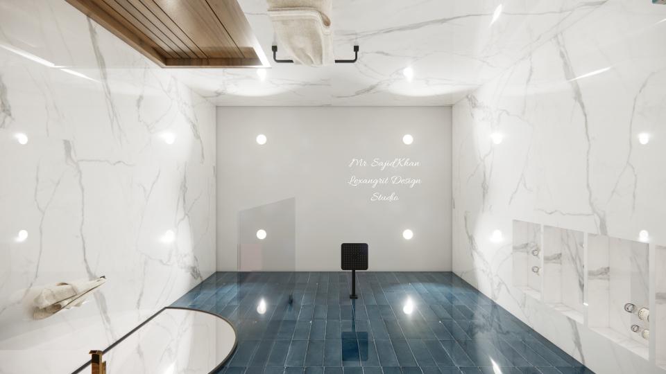 Image of the bathroom showing fasle ceiling view