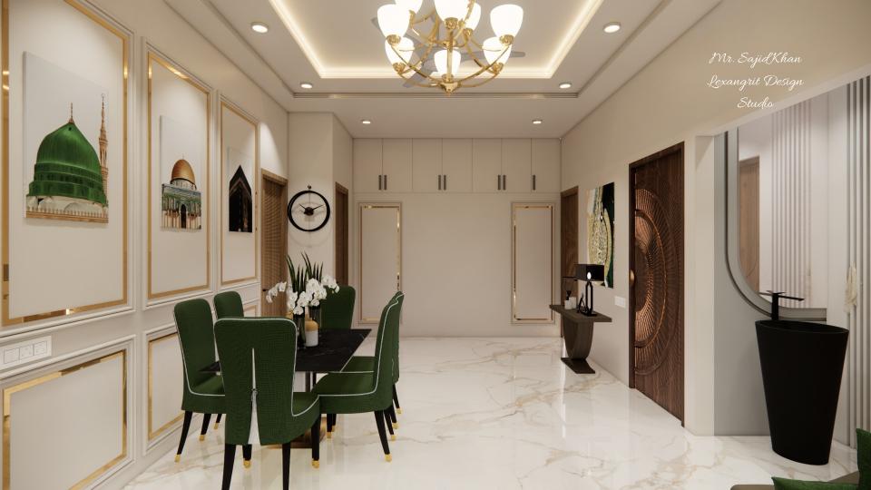 Image of the dining area with 6seater chair