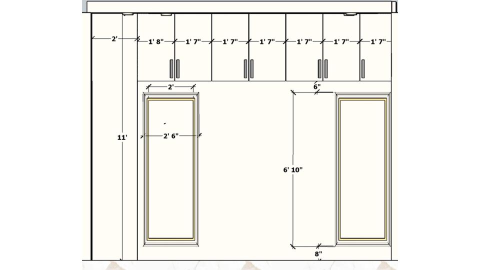 Image  of the living area decorative wall with some storage  2d dimensions