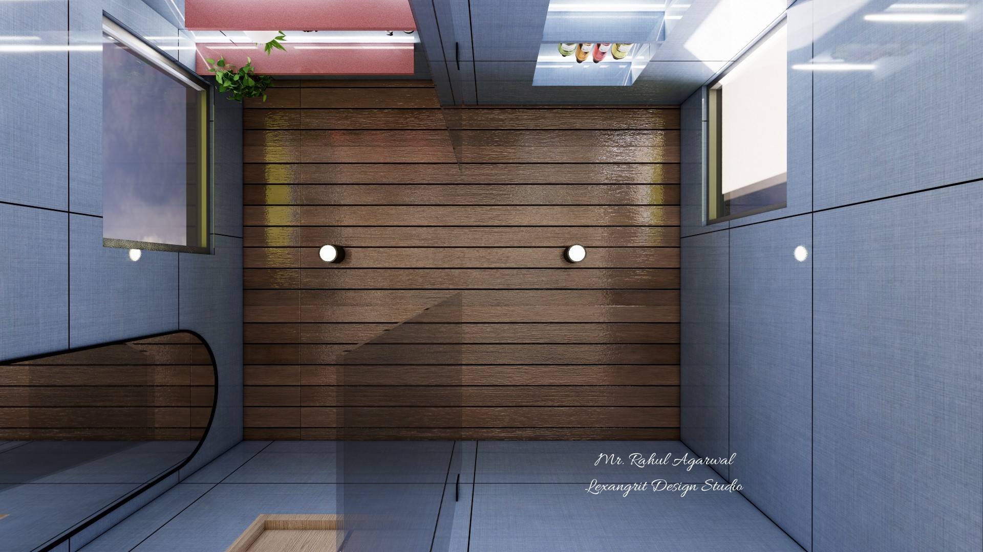 5x6 ft plain wooden PVC false ceiling design for toilet bathroom