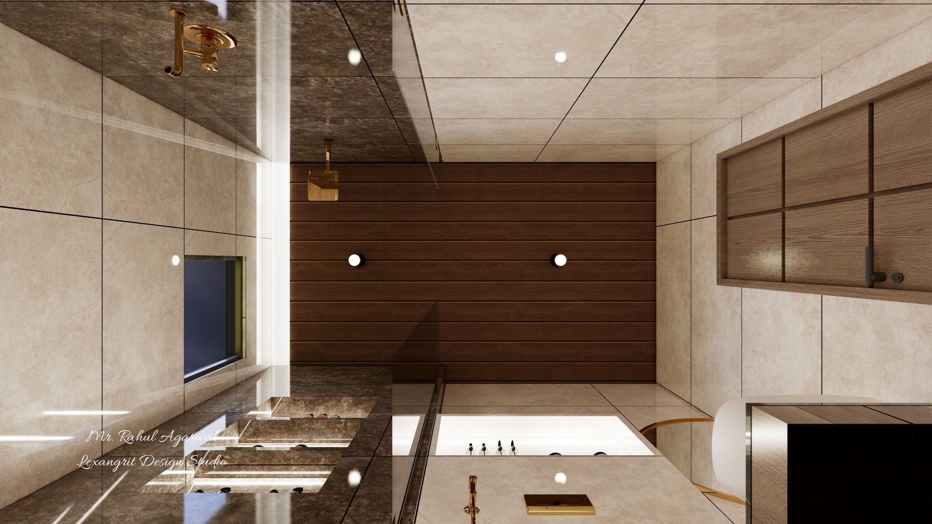 Alt: Toilet PVC wooden ceiling design for bathroom false ceiling