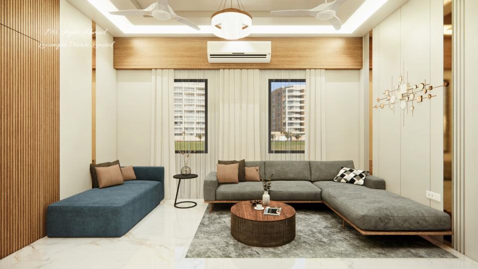 Living room showing luxury seating area view