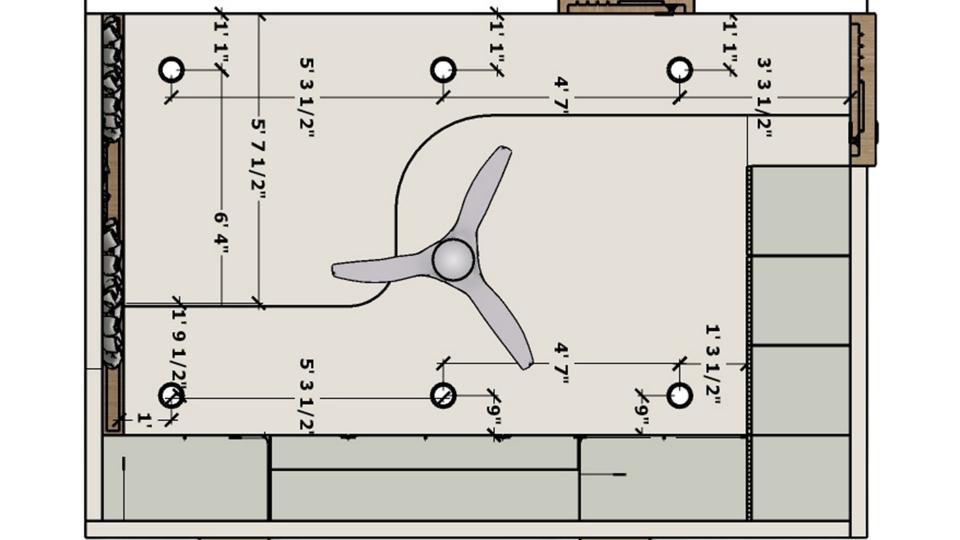Bedroom false ceiling work drawing 2D