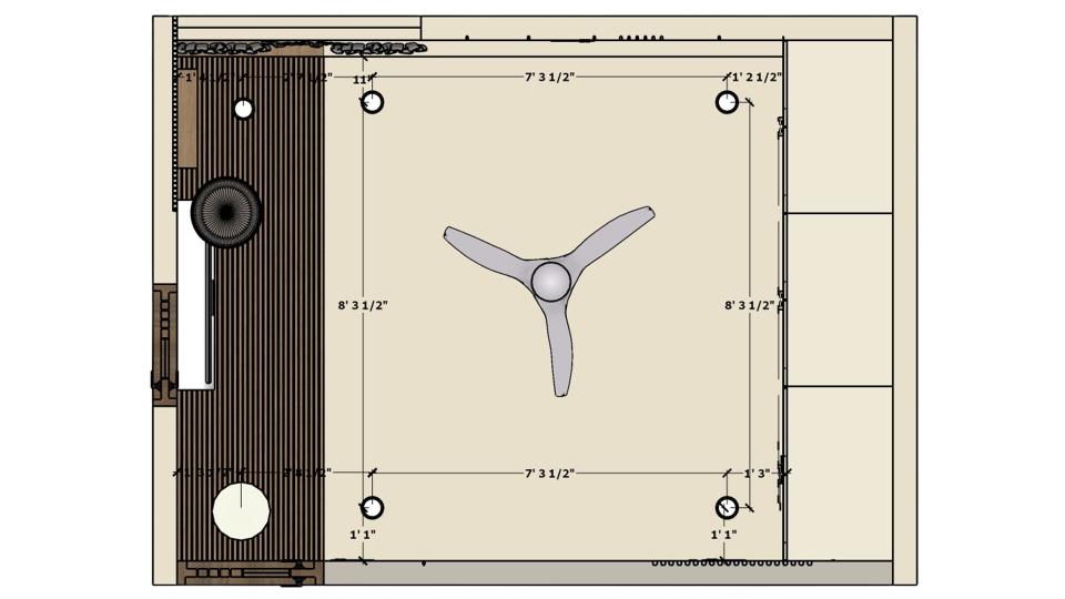 Bedroom false ceiling working drawing 2D