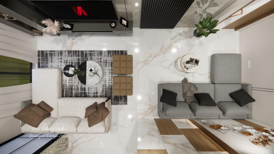 Living room and drawing room top view