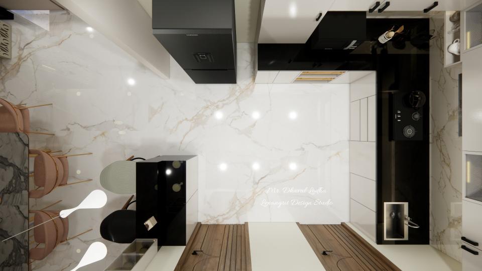 Modular kitchen top view