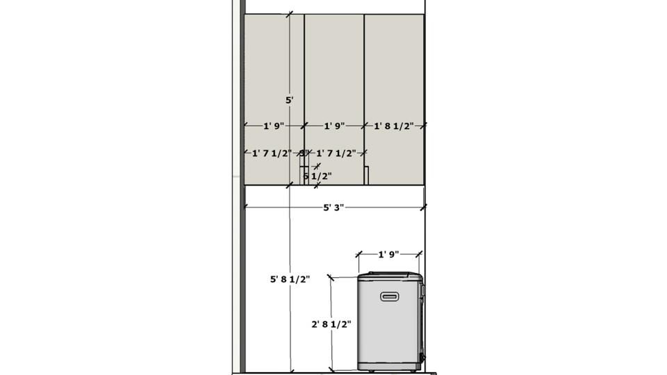 Osadiya dishwasher washing machine and upper cabinet view