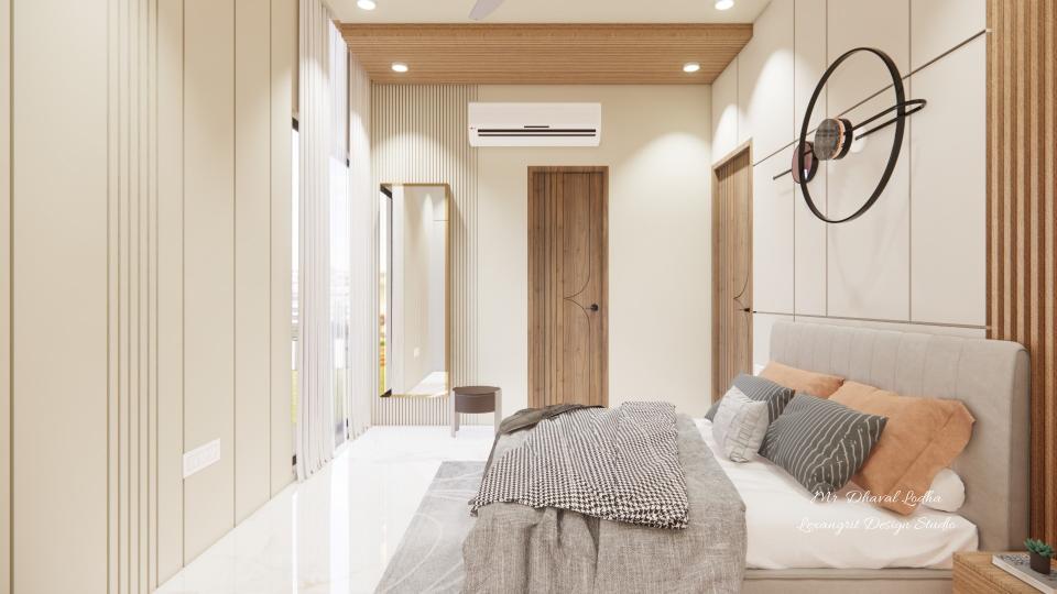 Parents bedroom sober dressing unit on a plane wall