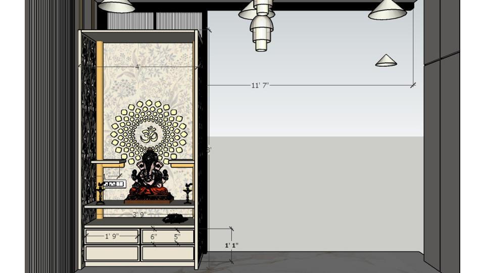 Puja unit working drawing 2D