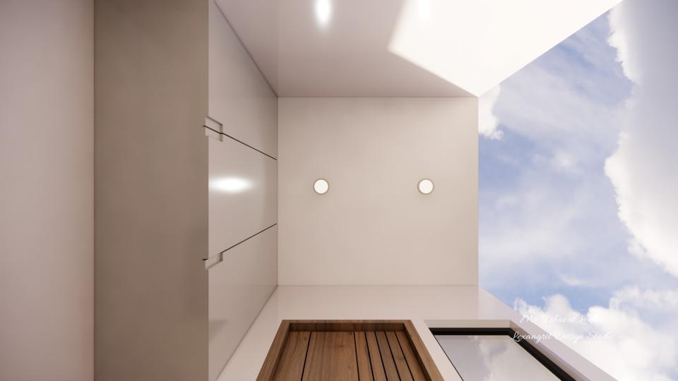 Wash area top view false ceiling