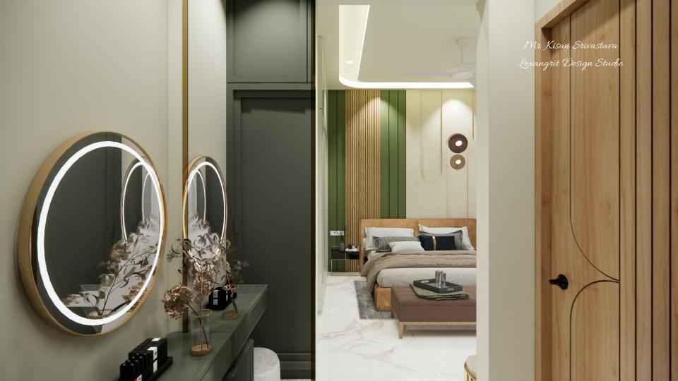 Dressing unit to bedroom view