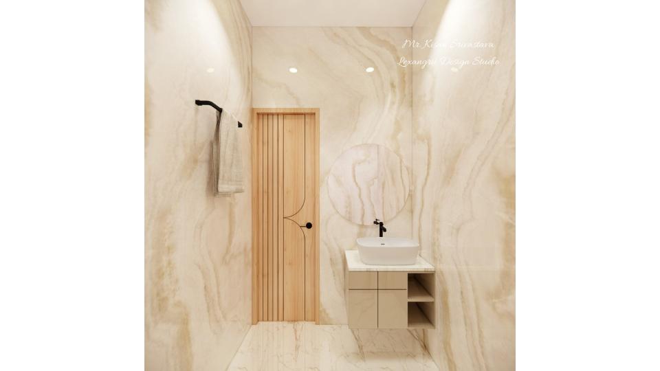 Entrance door view & vanity unit  front view