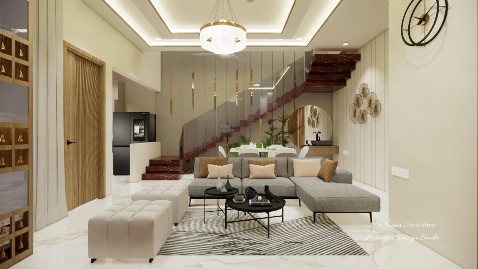 Living room luxury seating area front of the center table