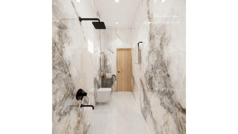 Shower area to entrance door view