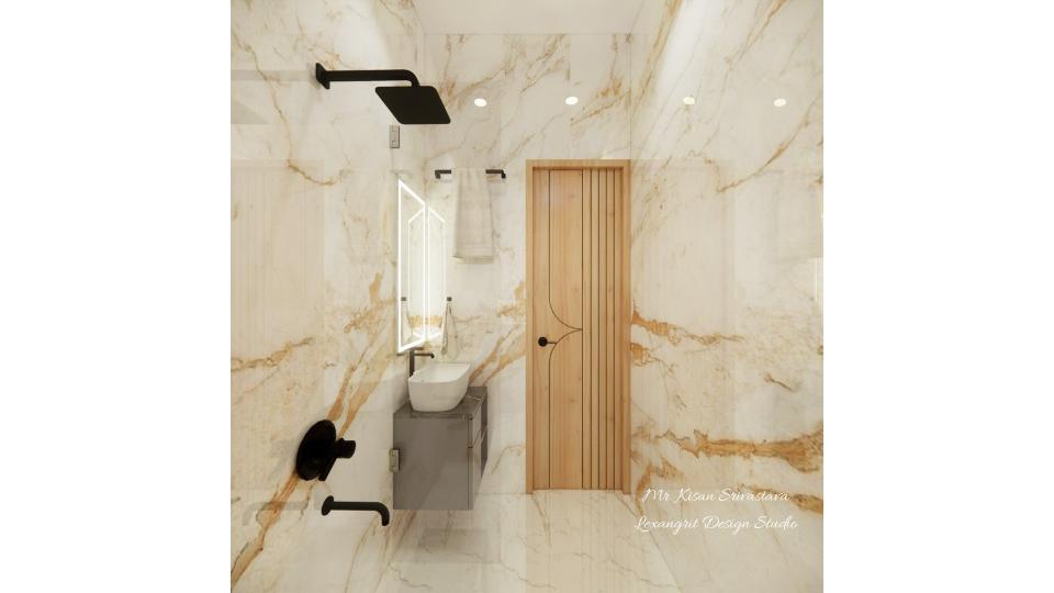 Shower area to entrance door view