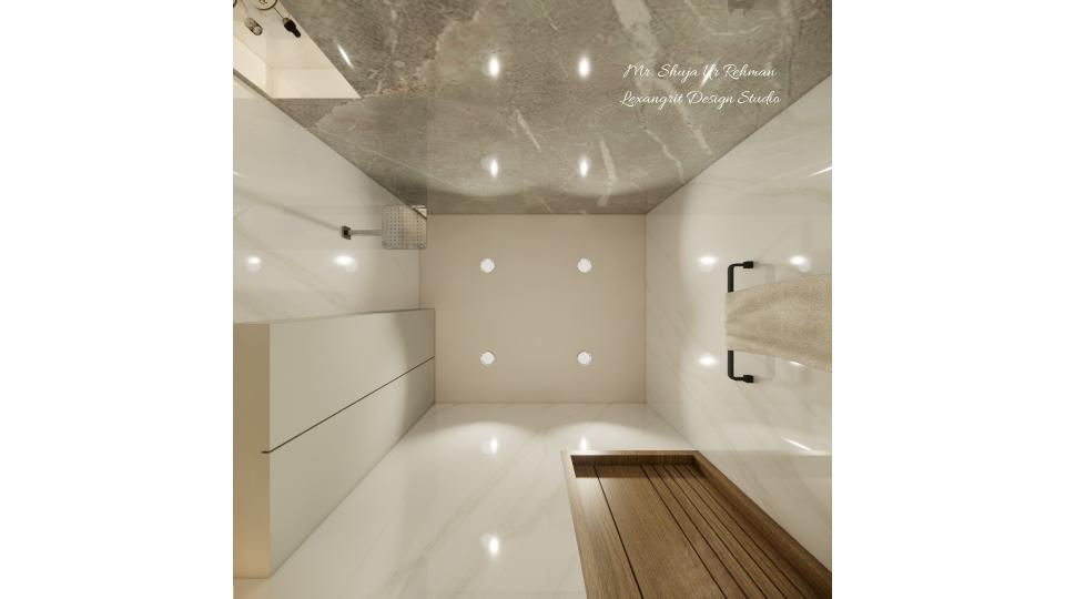Bathroom false ceiling view
