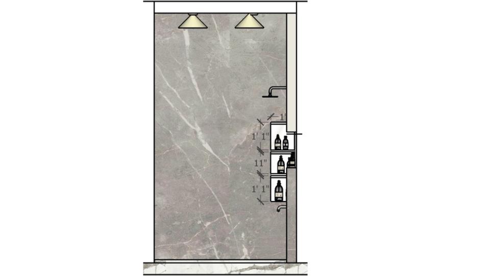 Bathroom shelf 2d dimensions