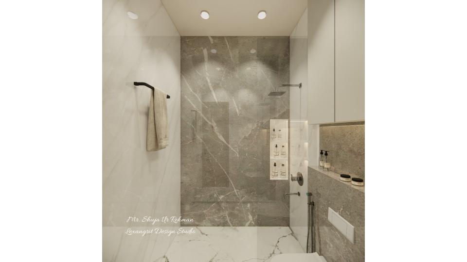 Bathroom shower area