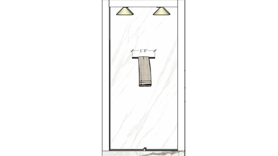 Bathroom towel rod 2d dimensions