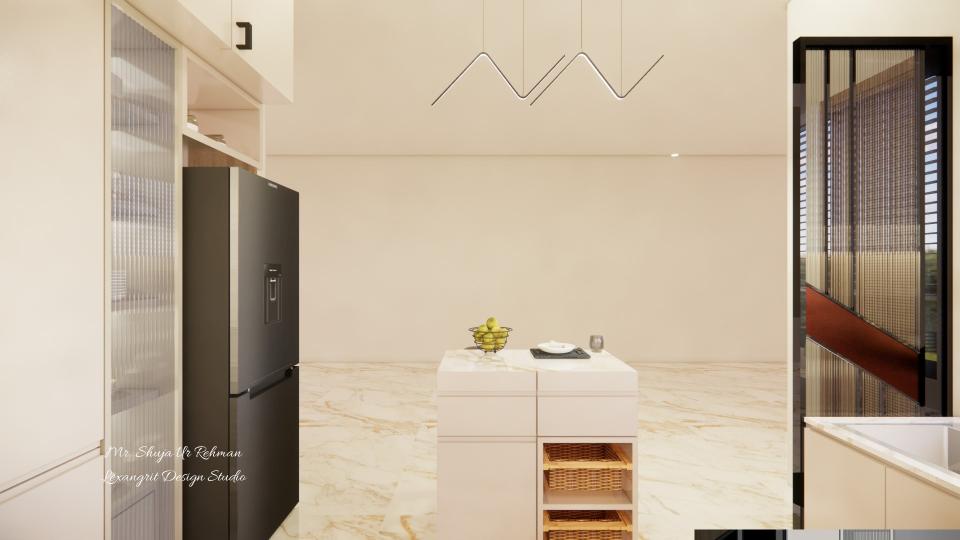 Breakfast counter storage cabinets