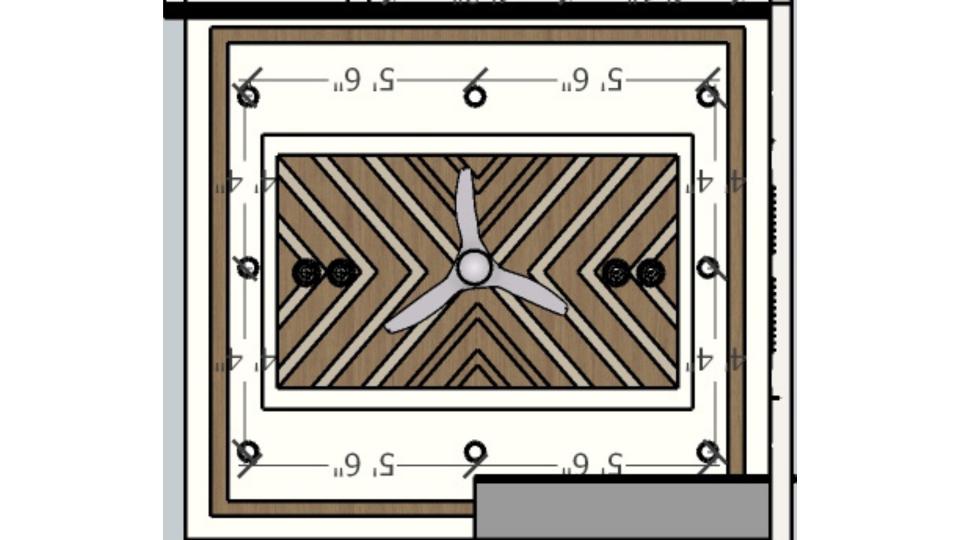 Drawing Room false ceiling 2d dimensions