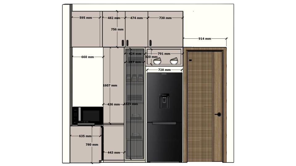 Kitchen cabinet 2d dimensions