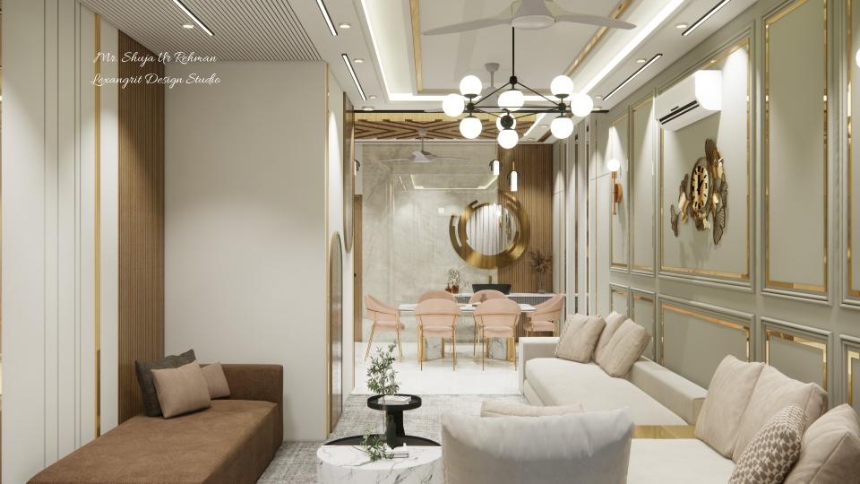 Living area to dining area view