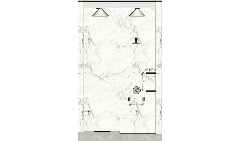 Toilet plumbing and  shelf 2d dimensions
