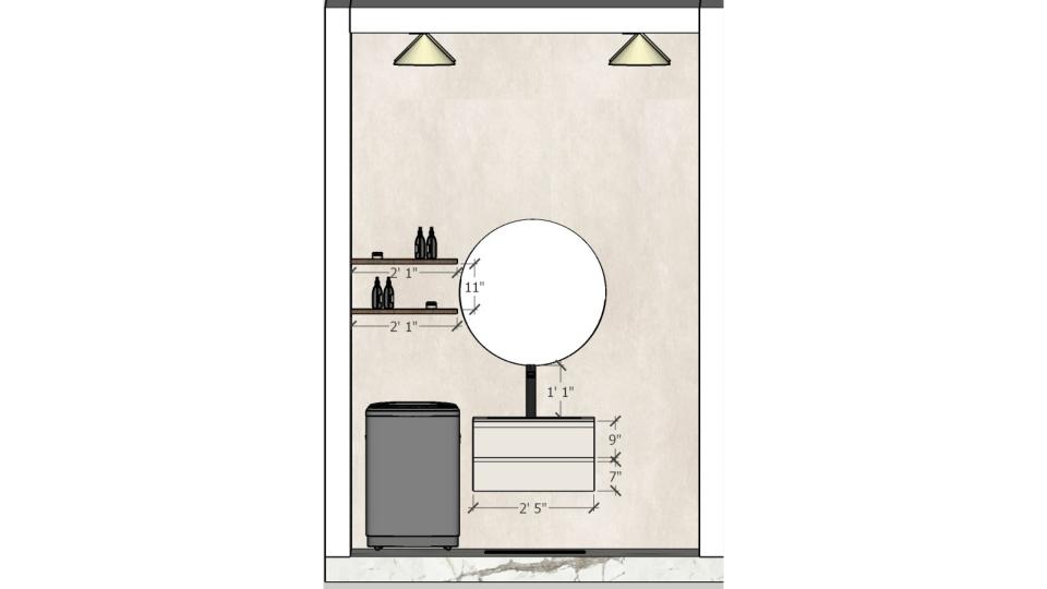 Utility front view 2d dimensions