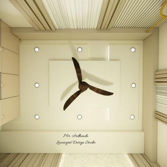 Fasle ceiling two layer design with one fan