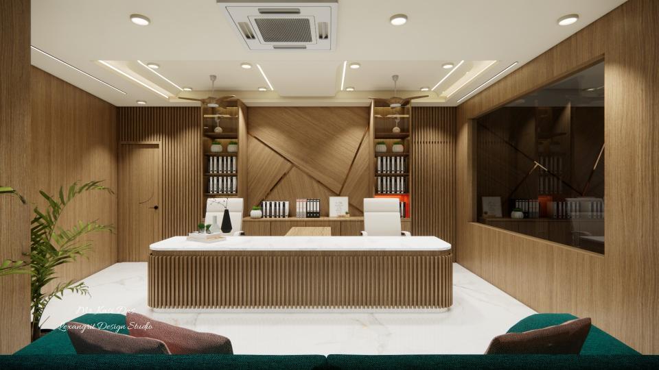 Reception seating area to front view