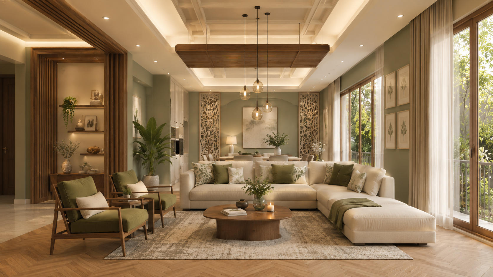 Modern living room showcasing a stylish interior design for a home budget planning guide.