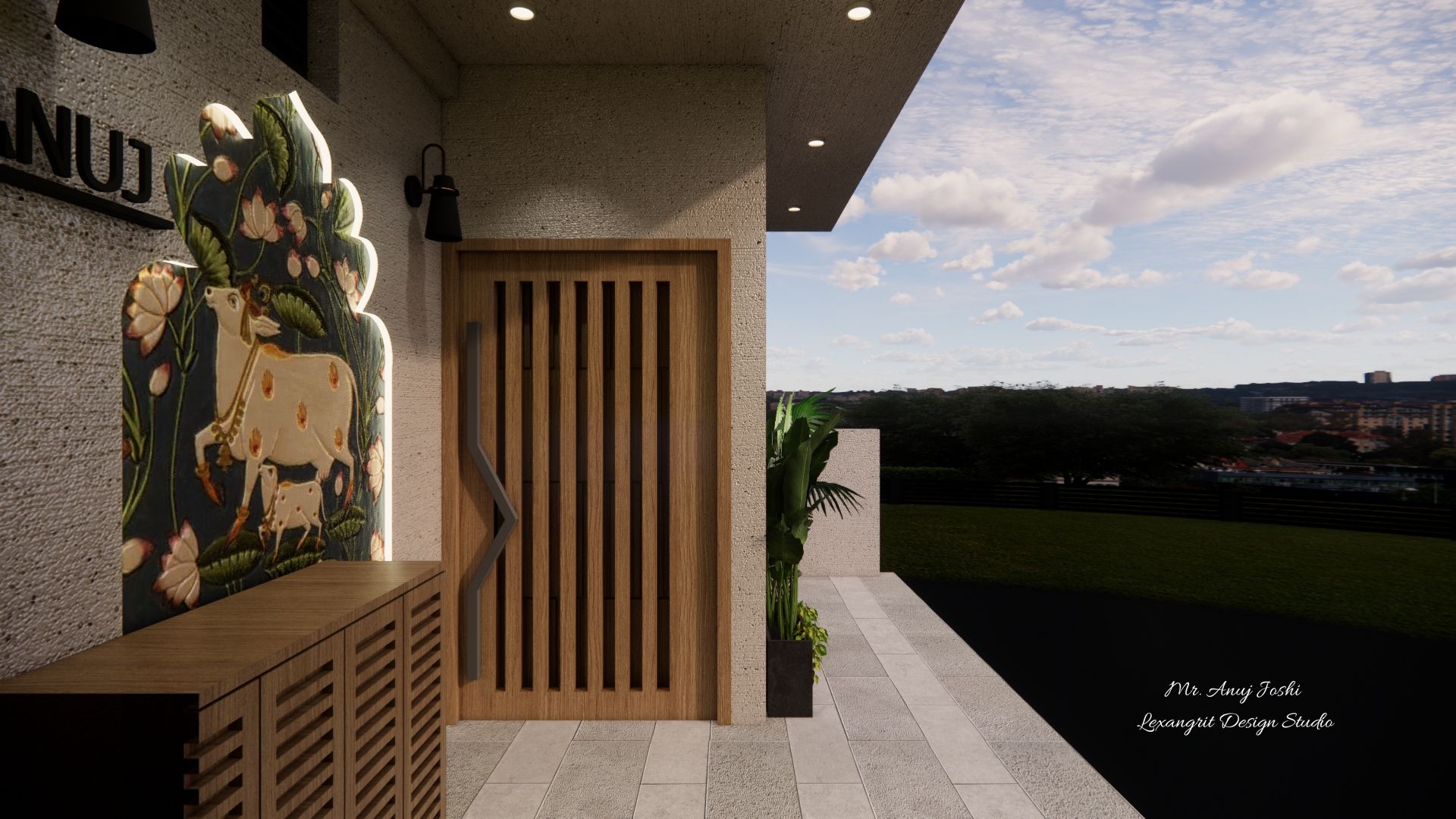 Porch with main door