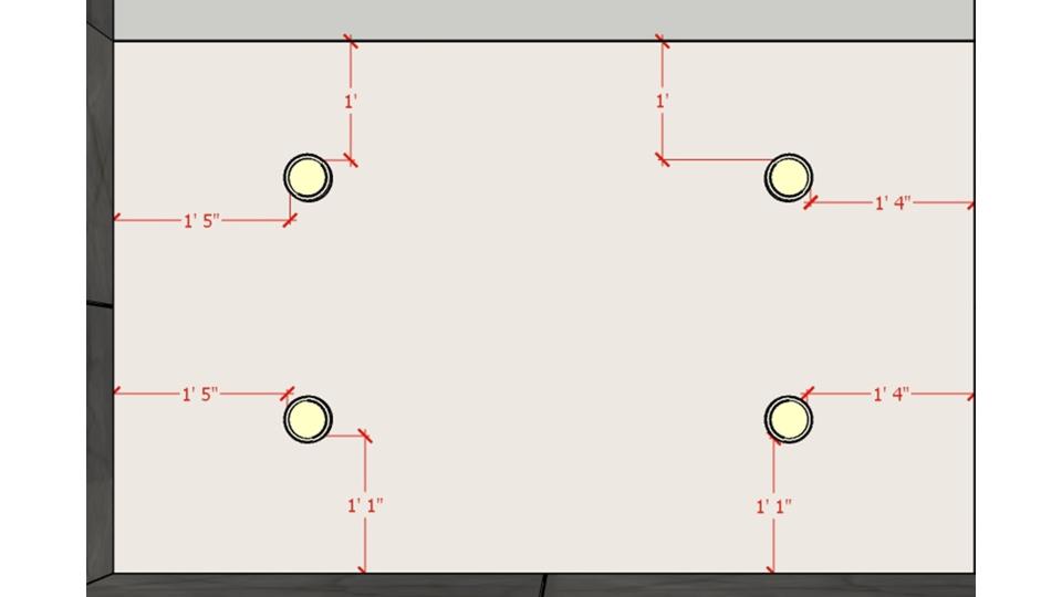 Powder Bathroom false ceiling view  2d dimensions