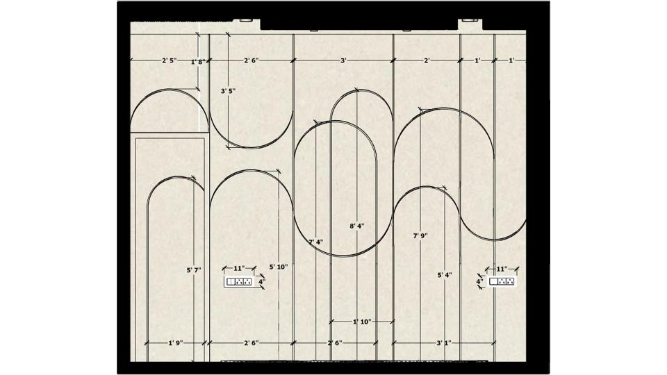 Parents Bedroom headboard 2d dimensions