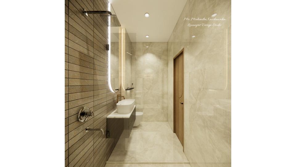 Bathroom wall tiles design on white
