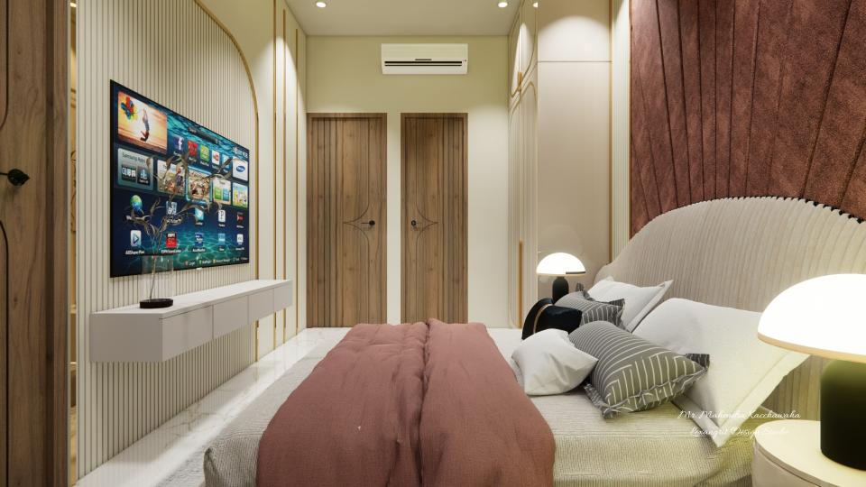 Bedroom with TV unit design